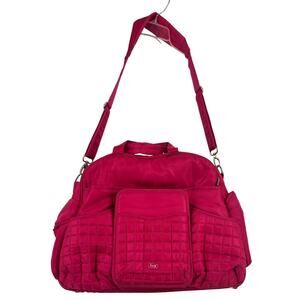 Lug Tuk Tuk Carry All Diaper Gym Travel Bag Rose Pink Multiple Pockets